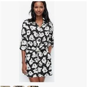 Ann Taylor Black White Floral Romper 8